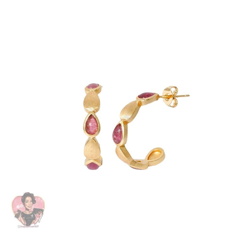Joy Dravecky Sacred Bloom Hoop Pink Tourmaline